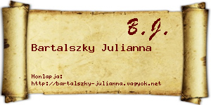 Bartalszky Julianna névjegykártya