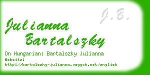 julianna bartalszky business card